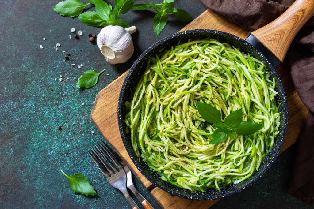 Zucchini Noodles with Pesto - Healthy Low-Carb Recipe